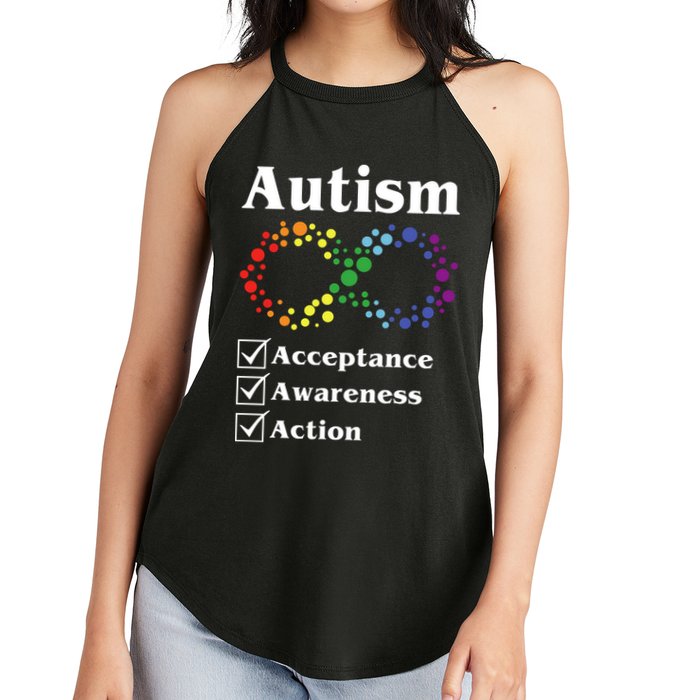 Autism Acceptance Awareness Action Women's Perfect Tri Rocker Tank