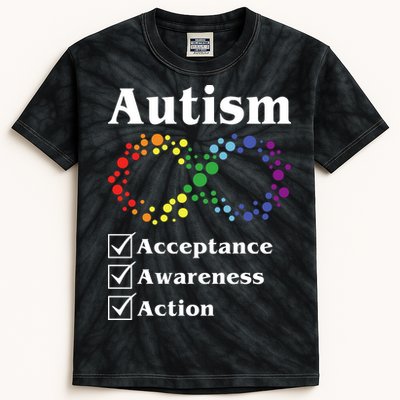 Autism Acceptance Awareness Action Kids Tie-Dye T-Shirt