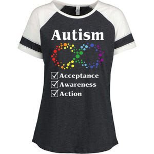 Autism Acceptance Awareness Action Enza Ladies Jersey Colorblock Tee