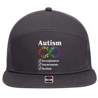 Autism Acceptance Awareness Action 7 Panel Mesh Trucker Snapback Hat