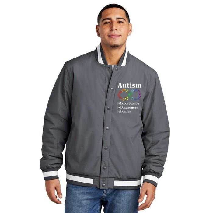 Autism Acceptance Awareness Action Insulated Varsity Jacket