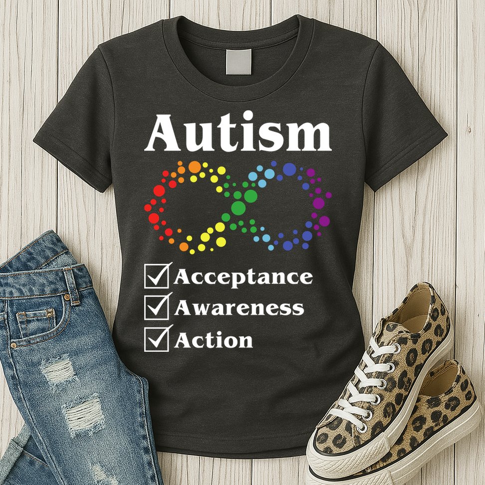 Autism Acceptance Awareness Action Womens T-Shirt