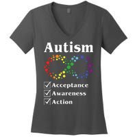 Autism Acceptance Awareness Action Women's V-Neck T-Shirt