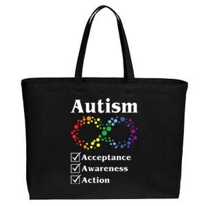 Autism Acceptance Awareness Action Cotton Canvas Jumbo Tote