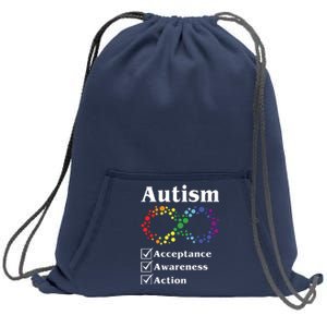 Autism Acceptance Awareness Action Sweatshirt Cinch Pack Bag