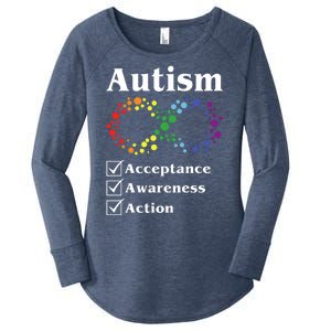 Autism Acceptance Awareness Action Women's Perfect Tri Tunic Long Sleeve Shirt