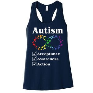 Autism Acceptance Awareness Action Women's Racerback Tank