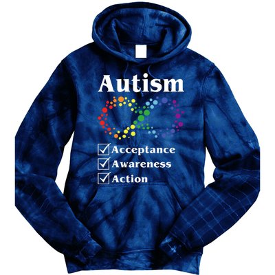 Autism Acceptance Awareness Action Tie Dye Hoodie