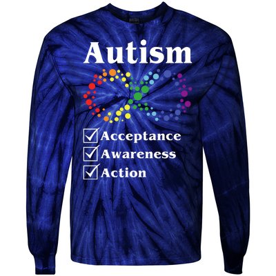 Autism Acceptance Awareness Action Tie-Dye Long Sleeve Shirt