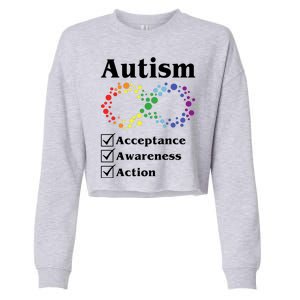 Autism Acceptance Awareness Action Cropped Pullover Crew