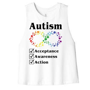 Autism Acceptance Awareness Action Women's Racerback Cropped Tank