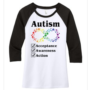 Autism Acceptance Awareness Action Women's Tri-Blend 3/4-Sleeve Raglan Shirt