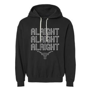 Alright, Alright, Alright Texas Bull Texas Pride State USA Garment-Dyed Fleece Hoodie