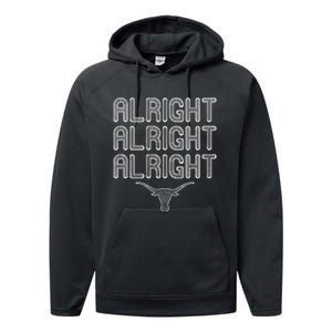 Alright, Alright, Alright Texas Bull Texas Pride State USA Performance Fleece Hoodie