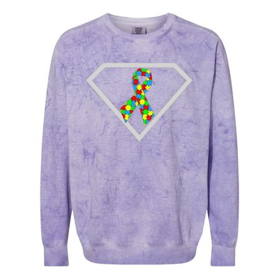 Autism Awareness Autism Superhero Colorblast Crewneck Sweatshirt