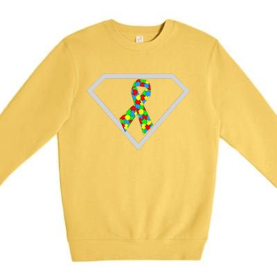 Autism Awareness Autism Superhero Premium Crewneck Sweatshirt