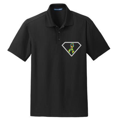 Autism Awareness Autism Superhero Dry Zone Grid Polo