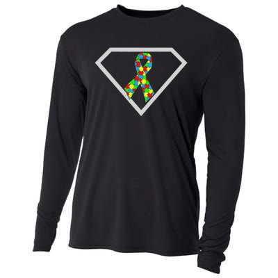 Autism Awareness Autism Superhero Cooling Performance Long Sleeve Crew