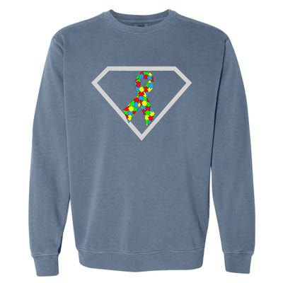 Autism Awareness Autism Superhero Garment-Dyed Sweatshirt