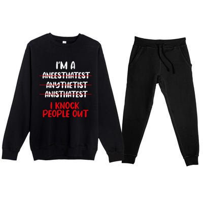 Anesthesiologist Anaesthetist Anaesthesiologist Anesthesia Premium Crewneck Sweatsuit Set