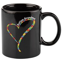 Autism Awareness Autism Grandma Heart 11oz C Handle Ceramic Mug