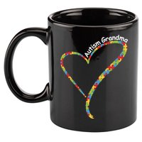 Autism Awareness Autism Grandma Heart 11oz C Handle Ceramic Mug