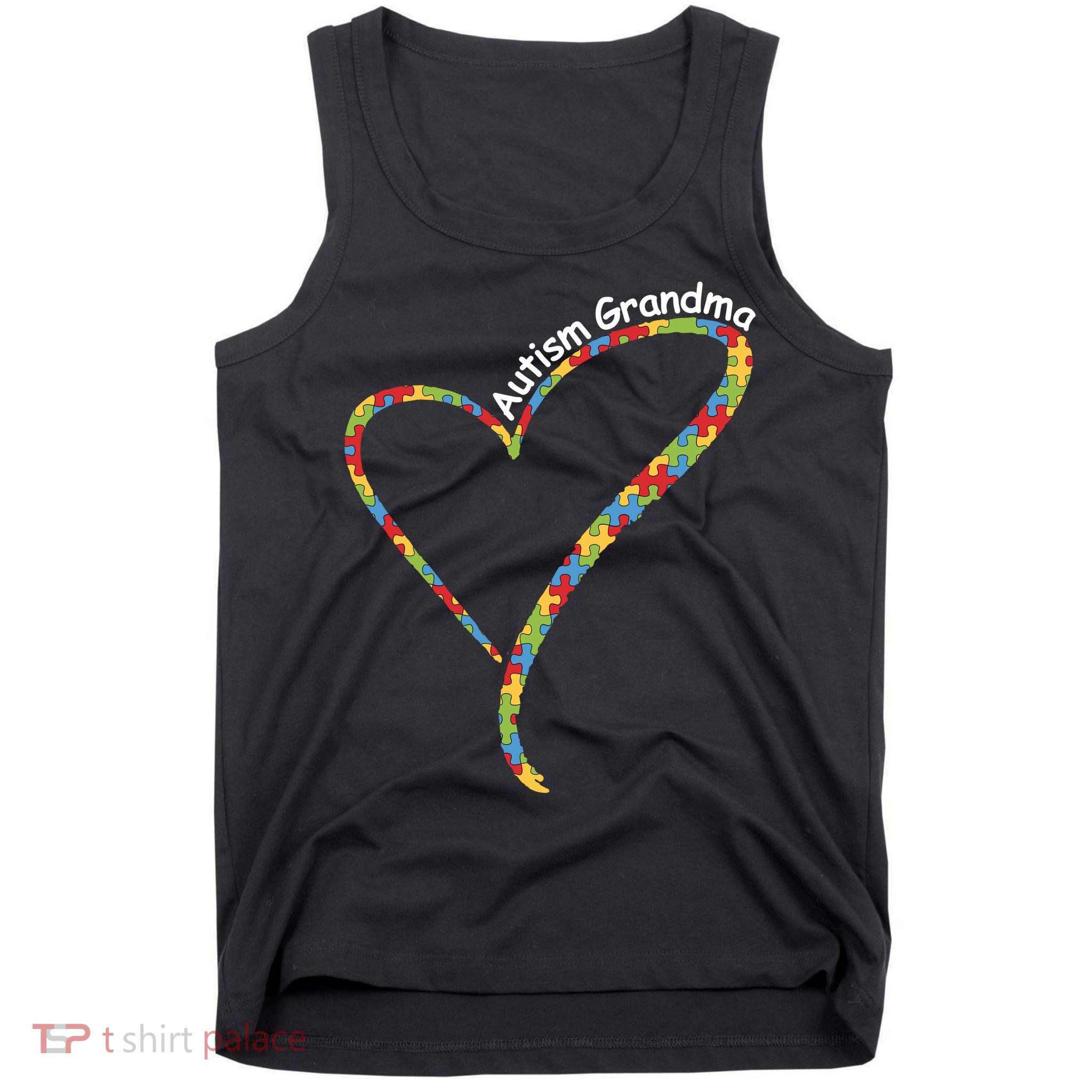 Autism Awareness Autism Grandma Heart Tank Top