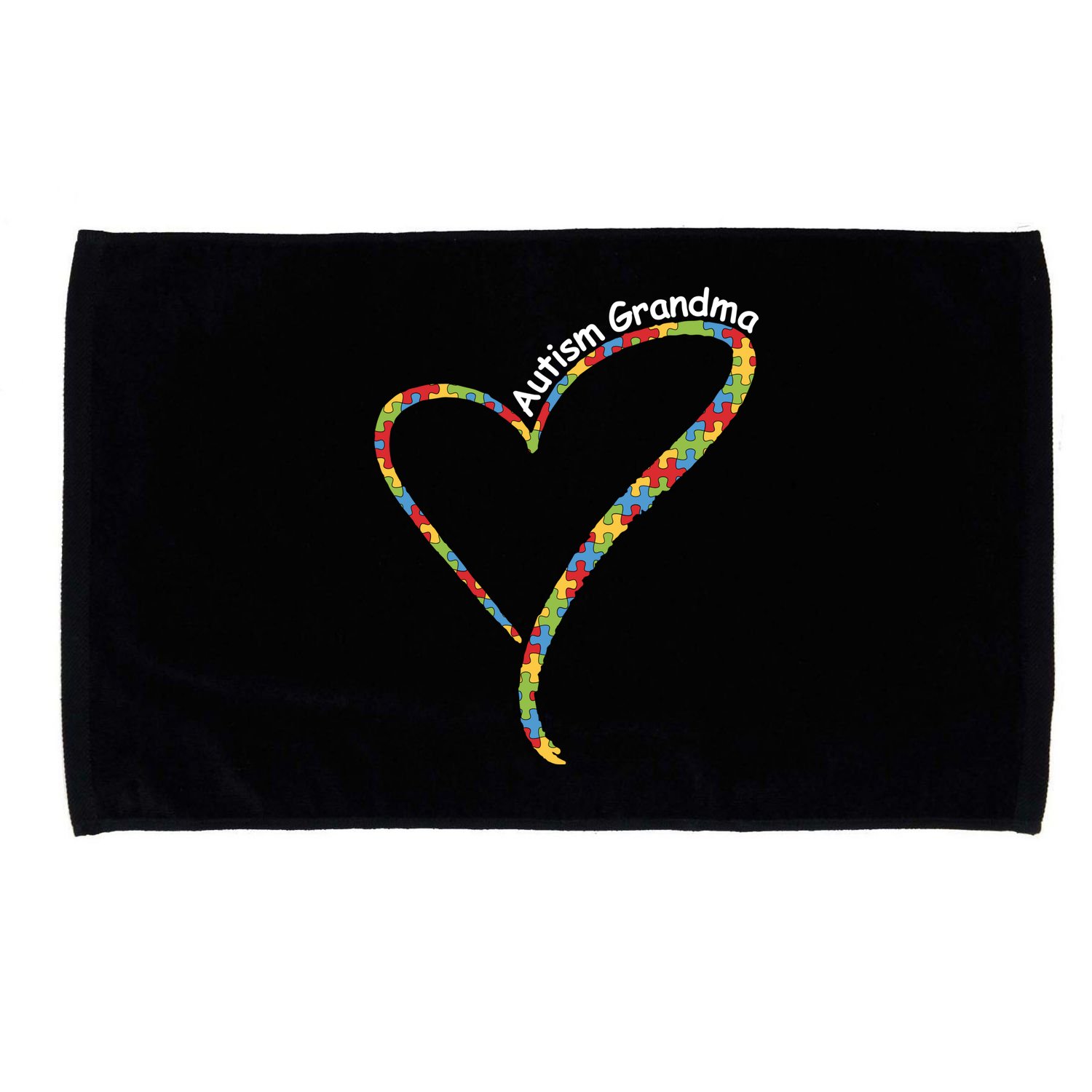 Autism Awareness Autism Grandma Heart Microfiber Hand Towel