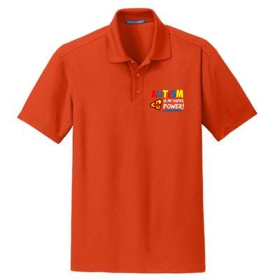 Autism Awareness Autism Is My Super Power Superhero Gift Dry Zone Grid Polo