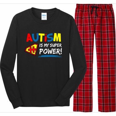 Autism Awareness Autism Is My Super Power Superhero Gift Long Sleeve Pajama Set