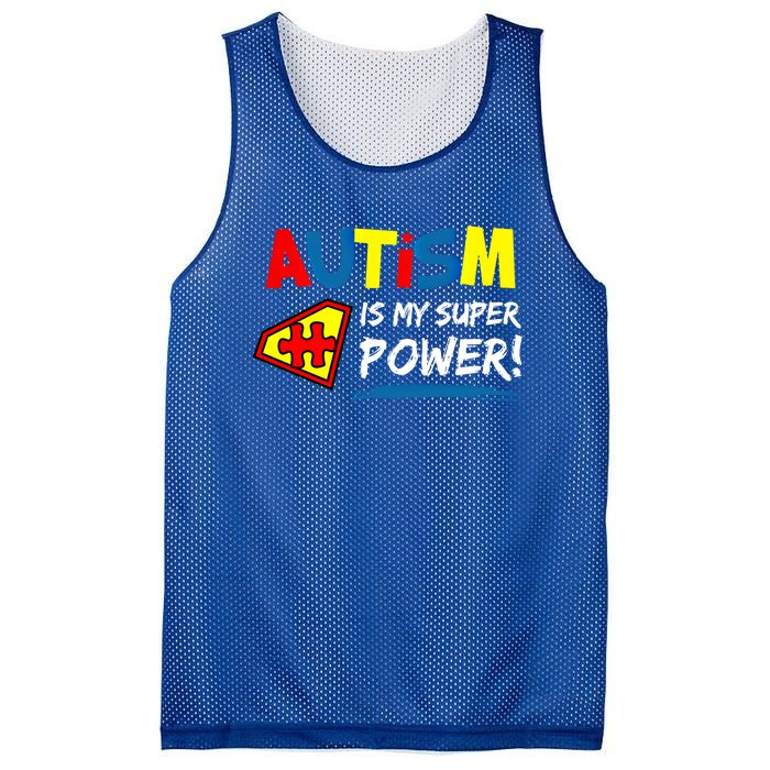 Autism Awareness Autism Is My Super Power Superhero Gift Mesh Reversible Basketball Jersey Tank