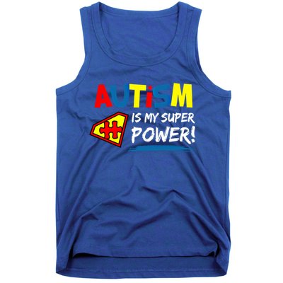 Autism Awareness Autism Is My Super Power Superhero Gift Tank Top