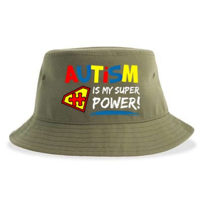 Autism Awareness Autism Is My Super Power Superhero Gift Sustainable Bucket Hat