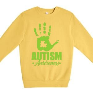 Autism Awareness Autistic Support Unique ASD Heart Gift Premium Crewneck Sweatshirt