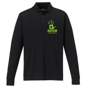 Autism Awareness Autistic Support Unique ASD Heart Gift Performance Long Sleeve Polo