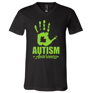 Autism Awareness Autistic Support Unique ASD Heart Gift V-Neck T-Shirt