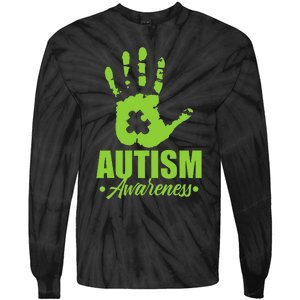 Autism Awareness Autistic Support Unique ASD Heart Gift Tie-Dye Long Sleeve Shirt