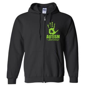 Autism Awareness Autistic Support Unique ASD Heart Gift Full Zip Hoodie