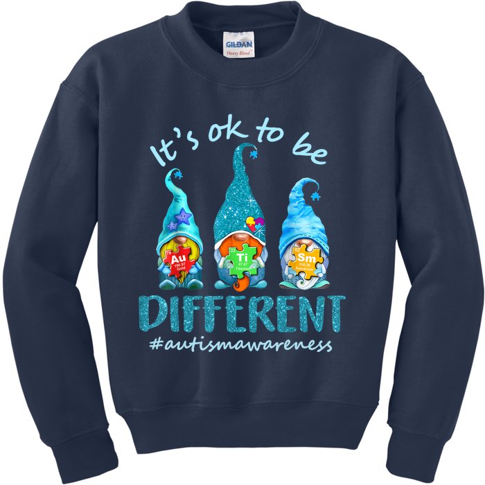 Autism Awareness Acceptance Wo Its Ok To Be Different Kids Sweatshirt