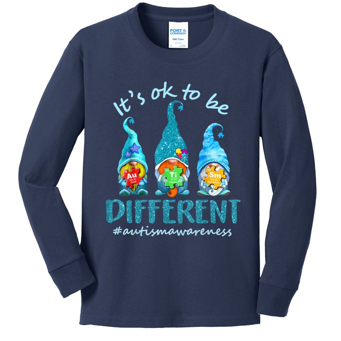 Autism Awareness Acceptance Wo Its Ok To Be Different Kids Long Sleeve Shirt