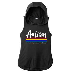 Autism Awareness Acceptance Advocacy Ladies PosiCharge Tri-Blend Wicking Draft Hoodie Tank