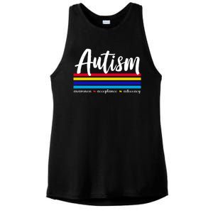 Autism Awareness Acceptance Advocacy Ladies PosiCharge Tri-Blend Wicking Tank