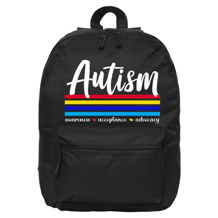 Autism Awareness Acceptance Advocacy 16 in Basic Backpack