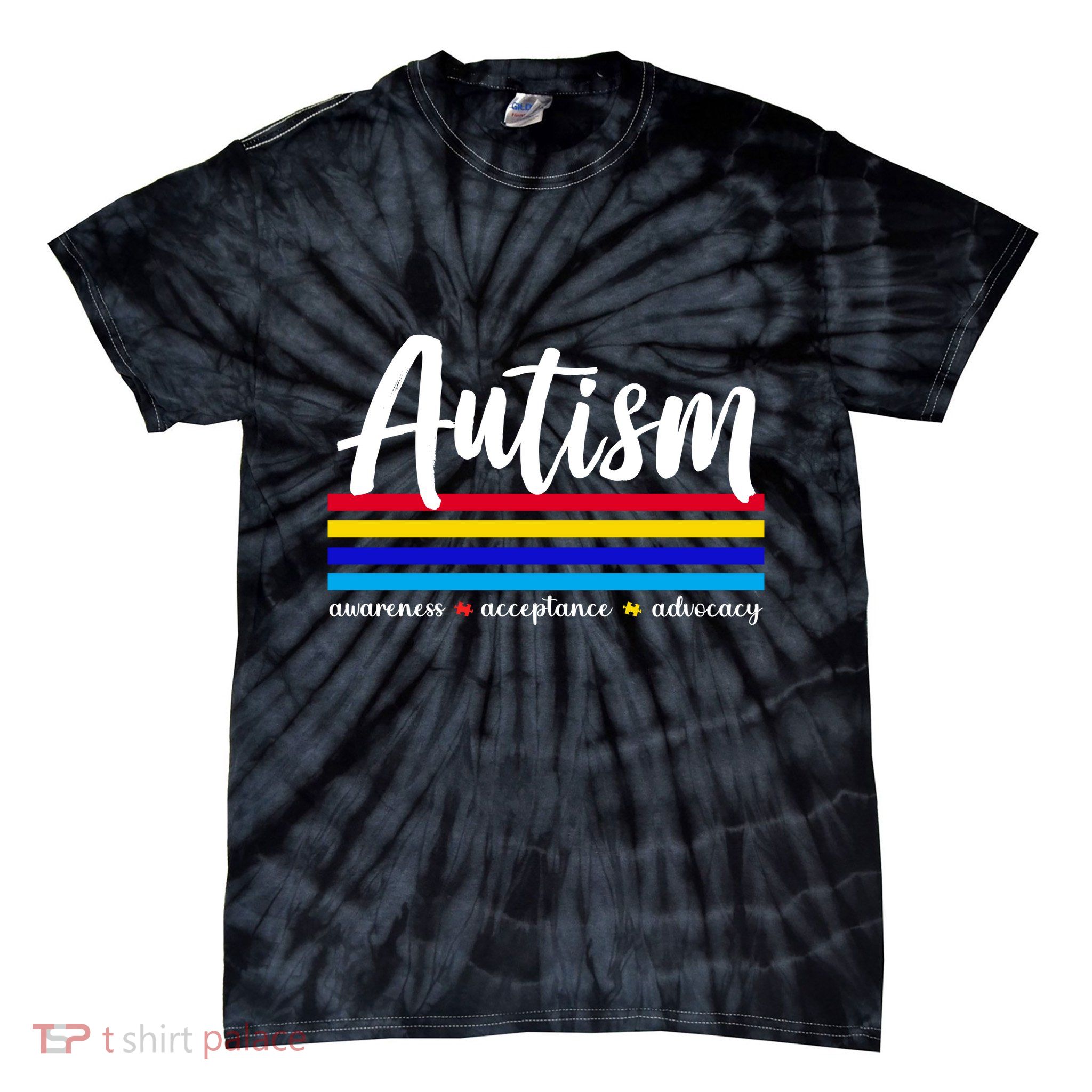 Autism Awareness Acceptance Advocacy Tie-Dye T-Shirt