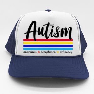 Autism Awareness Acceptance Advocacy Trucker Hat