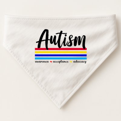 Autism Awareness Acceptance Advocacy USA-Made Doggie Bandana