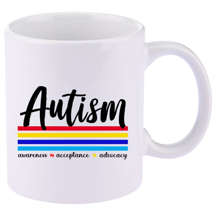 Autism Awareness Acceptance Advocacy 11oz C Handle Ceramic Mug