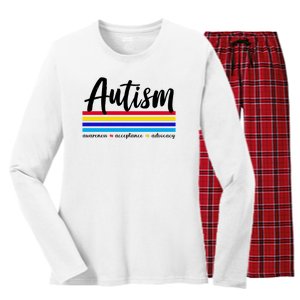 Autism Awareness Acceptance Advocacy Women's Long Sleeve Flannel Pajama Set 