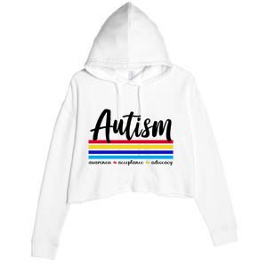 Autism Awareness Acceptance Advocacy Crop Fleece Hoodie