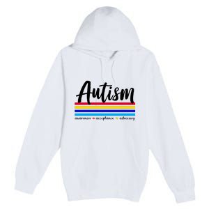 Autism Awareness Acceptance Advocacy Premium Pullover Hoodie